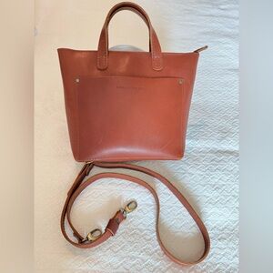 Portland Leather Goods Mini Tote Crossbody in Honey Leather